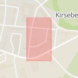 Karta som med röd fyrkant ramar in Ryttaregatan, Vallgatan, Eslöv, Skåne län