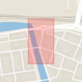 Karta som med röd fyrkant ramar in Slussplan, Malmö, Skåne län