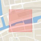 Karta som med röd fyrkant ramar in Centralplan, Malmö, Skåne län
