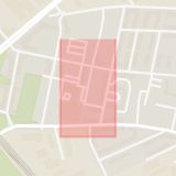 Karta som med röd fyrkant ramar in Kirsebergsgatan, Kirsebergs Torg, Malmö, Skåne län