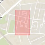 Karta som med röd fyrkant ramar in Kirsebergs Torg, Malmö, Skåne län