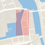 Karta som med röd fyrkant ramar in Beijerskajen, Malmö, Skåne län