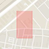 Karta som med röd fyrkant ramar in Domaregatan, Malmö, Skåne län