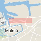 Karta som med röd fyrkant ramar in Jörgen Kocksgatan, Malmö, Skåne län