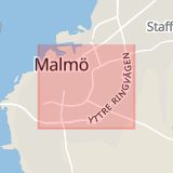 Karta som med röd fyrkant ramar in Börringe, Malmö, Yttre Ringvägen, Svedala, Skåne län
