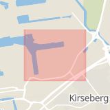 Karta som med röd fyrkant ramar in Borrgatan, Malmö, Skåne län