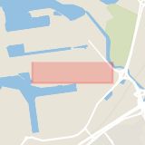 Karta som med röd fyrkant ramar in Blidögatan, Malmö, Skåne län