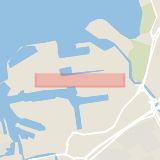 Karta som med röd fyrkant ramar in Hemsögatan, Malmö, Skåne län
