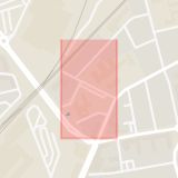 Karta som med röd fyrkant ramar in Kärleksgatan, Skolhuset, Burlöv, Skåne län