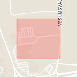 Karta som med röd fyrkant ramar in Barkvägen, Staffanstorp, Skåne län