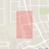Karta som med röd fyrkant ramar in Skolgatan, Staffanstorp, Skåne län