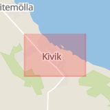 Karta som med röd fyrkant ramar in Kivik, Simrishamn, Skåne län