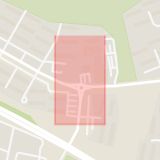 Karta som med röd fyrkant ramar in Linero, Emblas Gata, Lund, Skåne län