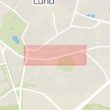 Karta som med röd fyrkant ramar in Kastanjevägen, Södra Vägen, Lund, Skåne län