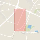 Karta som med röd fyrkant ramar in Porfyrvägen, Lund, Skåne län