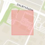 Karta som med röd fyrkant ramar in Fältspatvägen, Lunds Kommun, Gastelyckan, Lund, Skåne län