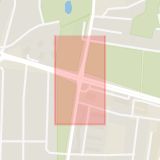 Karta som med röd fyrkant ramar in Dalbyvägen, Tornavägen, Lund, Skåne län