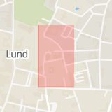 Karta som med röd fyrkant ramar in Kiliansgatan, Lund, Skåne län