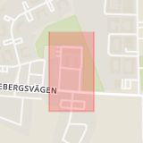 Karta som med röd fyrkant ramar in Värpinge Gård, Östen Undéns Gata, Lund, Skåne län