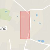 Karta som med röd fyrkant ramar in Stora Tomegatan, Lund, Skåne län
