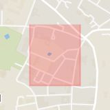 Karta som med röd fyrkant ramar in Adelgatan, Lund, Skåne län