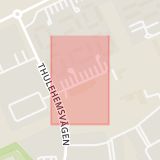 Karta som med röd fyrkant ramar in Fagottgränd, Lund, Skåne län