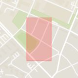 Karta som med röd fyrkant ramar in Stilgjutaregatan, Lund, Skåne län