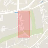 Karta som med röd fyrkant ramar in Östra Torn, Uardavägen, Lund, Skåne län