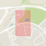 Karta som med röd fyrkant ramar in Neversvägen, Viborgsslingan, Lund, Skåne län