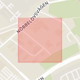 Karta som med röd fyrkant ramar in Åkergränden, Lund, Skåne län