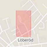 Karta som med röd fyrkant ramar in Skolgatan, Löberöd, Eslöv, Skåne län