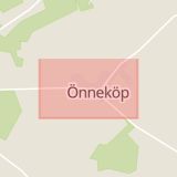 Karta som med röd fyrkant ramar in Önneköp, Hörby, Skåne län