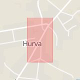 Karta som med röd fyrkant ramar in Hurva, Eslöv, Skåne län