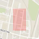 Karta som med röd fyrkant ramar in Föreningsgränd, Eslöv, Skåne län