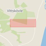 Karta som med röd fyrkant ramar in Vittskövle, Kärrfästevägen, Kristianstad, Skåne län