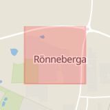 Karta som med röd fyrkant ramar in Rönneberga, Rönnebergavägen, Eslöv, Skåne län