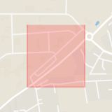 Karta som med röd fyrkant ramar in Verkstadsgatan, Hörby, Skåne län