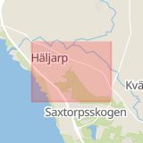 Karta som med röd fyrkant ramar in Häljarp, Landskronavägen, Landskrona, Skåne län