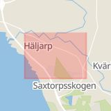 Karta som med röd fyrkant ramar in Landskronavägen, Häljarp, Landskrona, Skåne län