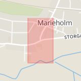 Karta som med röd fyrkant ramar in Marieholm, Eslöv, Skåne län