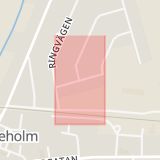 Karta som med röd fyrkant ramar in Industrigatan, Eslöv, Skåne län