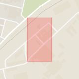 Karta som med röd fyrkant ramar in Omnibusgatan, Landskrona, Skåne län