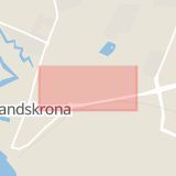 Karta som med röd fyrkant ramar in Östergatan, Landskrona, Skåne län