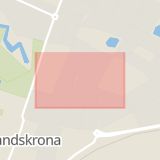 Karta som med röd fyrkant ramar in Skolallén, Landskrona, Skåne län