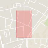 Karta som med röd fyrkant ramar in Sandvångsgatan, Stora Norregatan, Landskrona, Skåne län