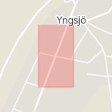 Karta som med röd fyrkant ramar in Yngsjö, Kristianstad, Skåne län
