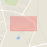 Karta som med röd fyrkant ramar in Kolonigatan, Landskrona, Skåne län