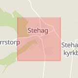 Karta som med röd fyrkant ramar in Stehag, Eslöv, Skåne län