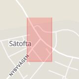 Karta som med röd fyrkant ramar in Sätofta, Höör, Skåne län
