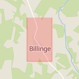 Karta som med röd fyrkant ramar in Billinge, Eslöv, Skåne län